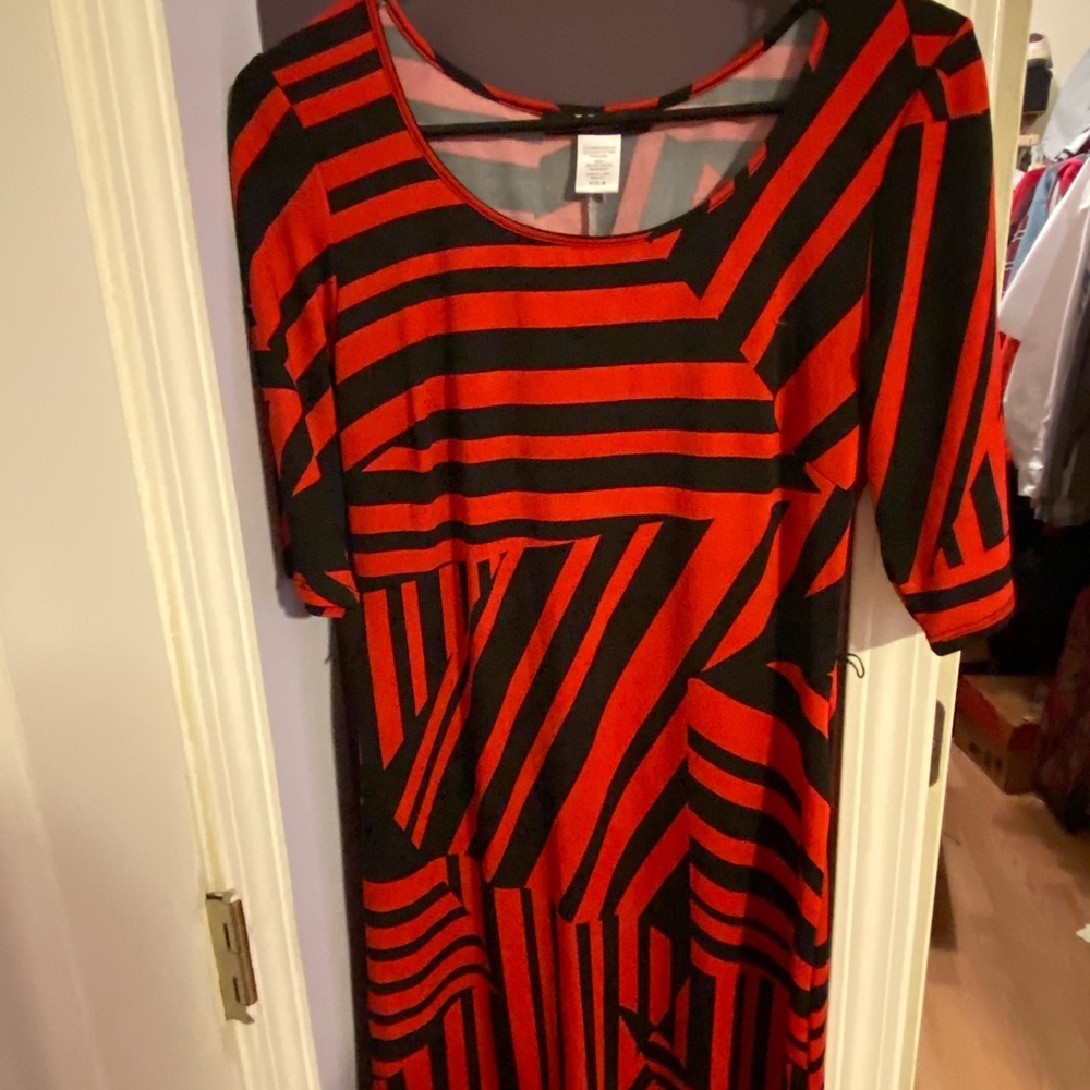 Red and black dress